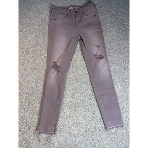 Mossimo High Rise Skinny Mauve Jeans Sz 2R Stretch‎ Distressed